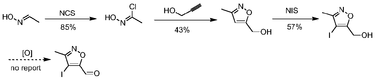 A kind of synthetic method of 4-iodo-3-methylisoxazole-5-carbaldehyde