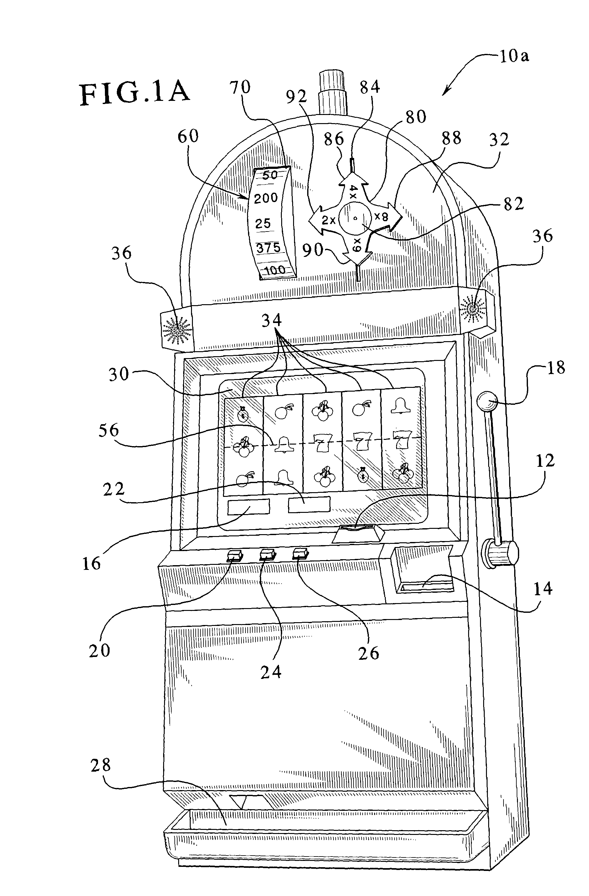 Gaming device having display with award reel and rotating and translating indicator therefore