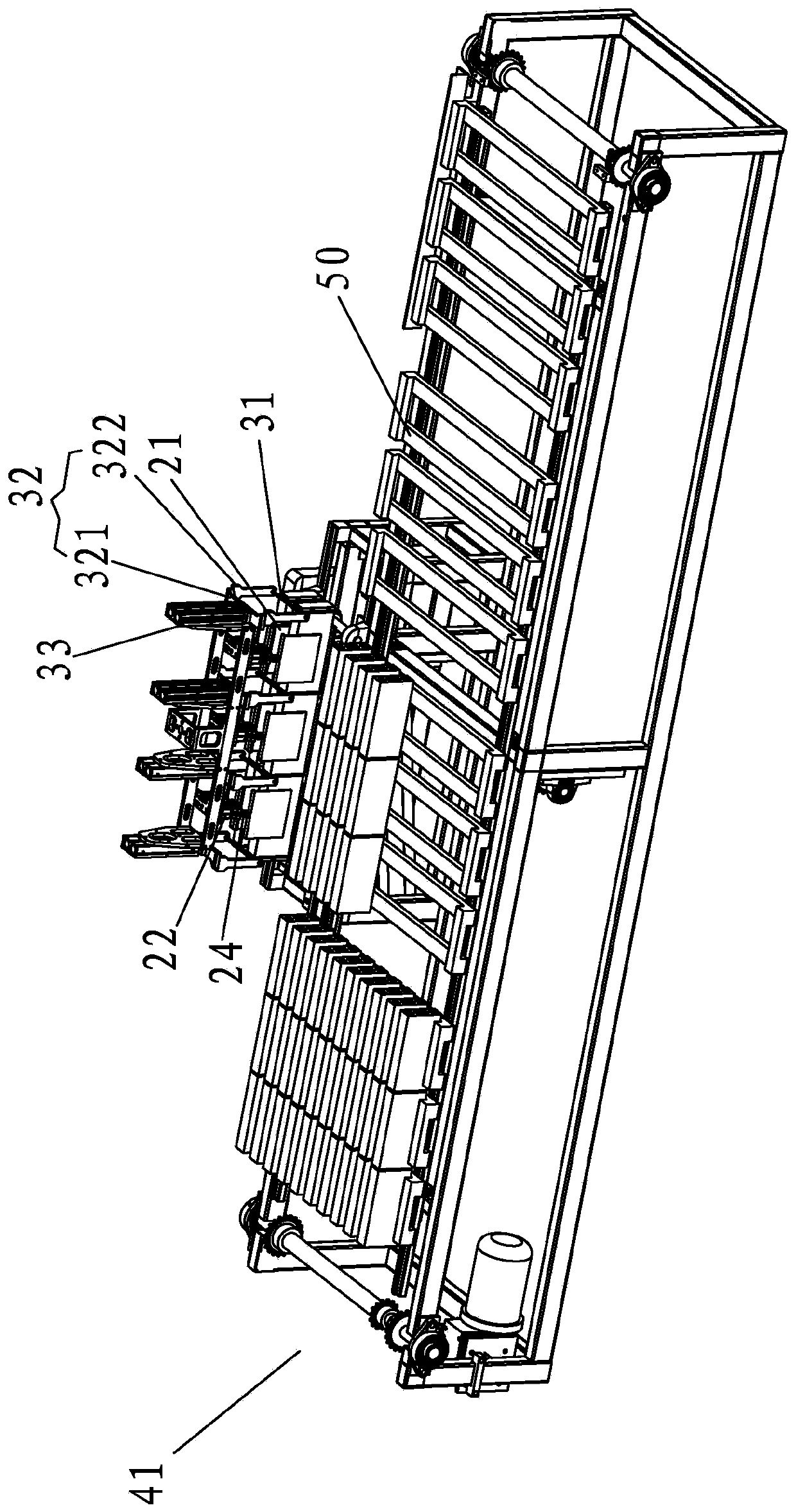 Cutting device for split tiles and cutting conveying line for split bricks