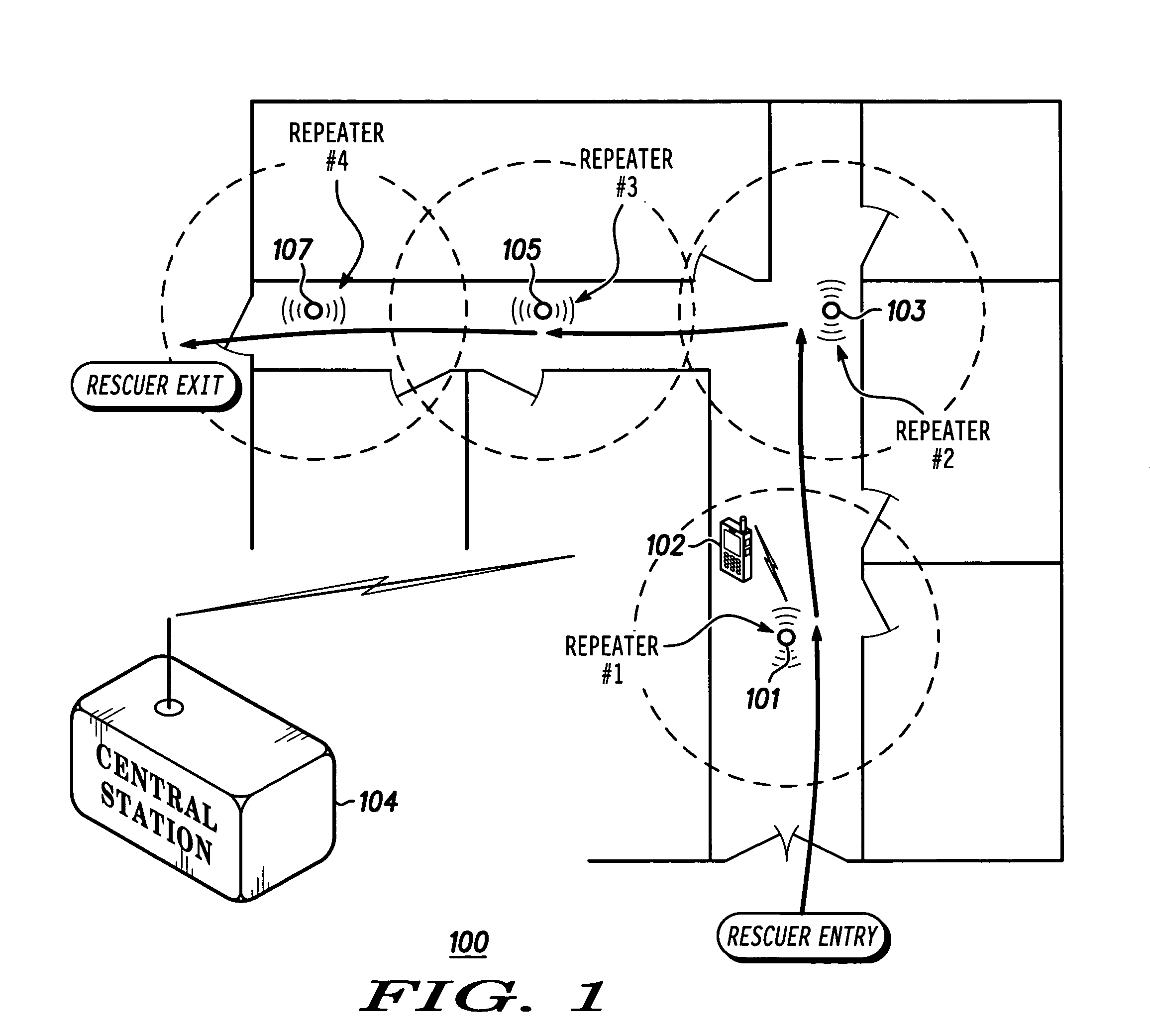 System and method for integrating environmental sensors and asynchronous ubication repeaters forming an n-point spatially random virtual lattice network