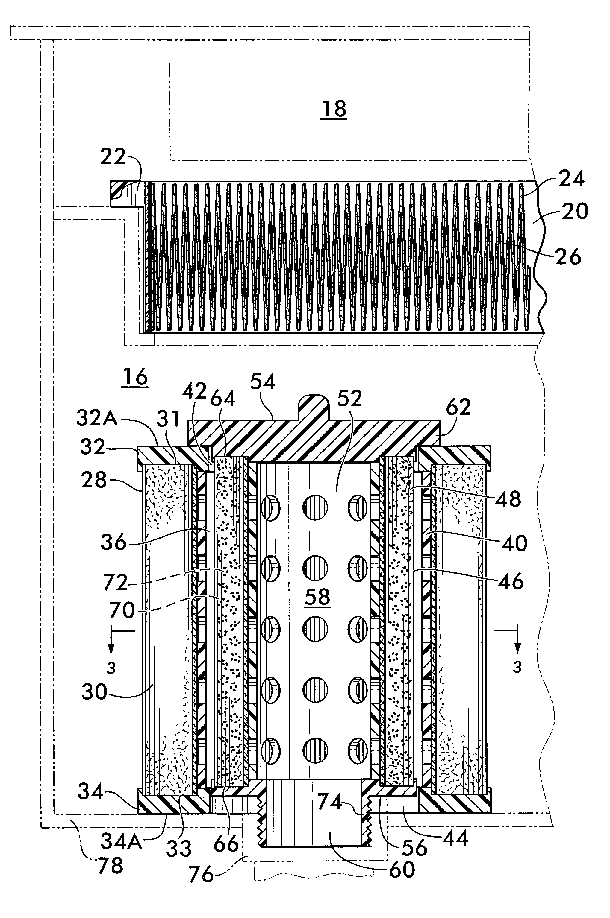 Fluid filter system with secondary flow path for augmented filtration
