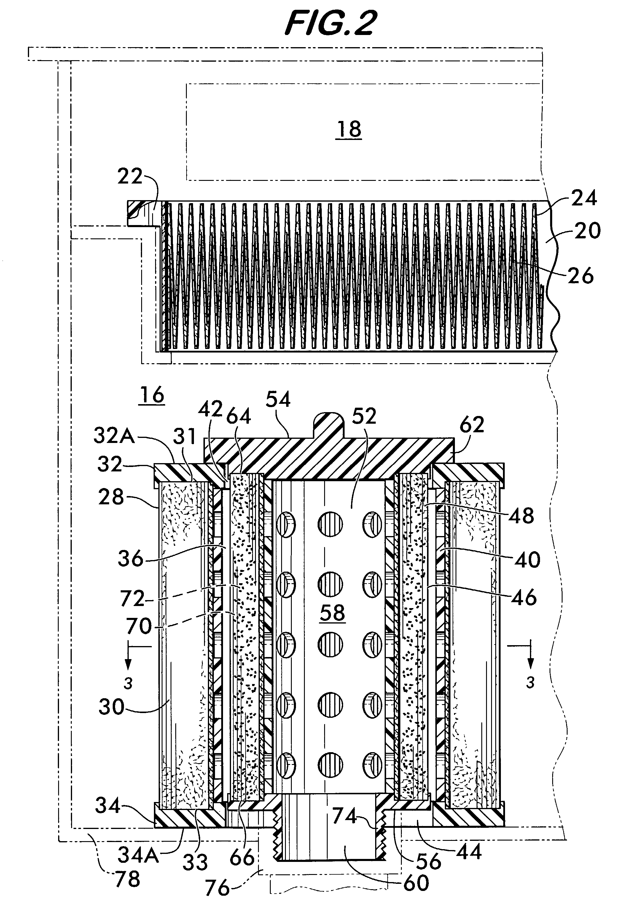 Fluid filter system with secondary flow path for augmented filtration