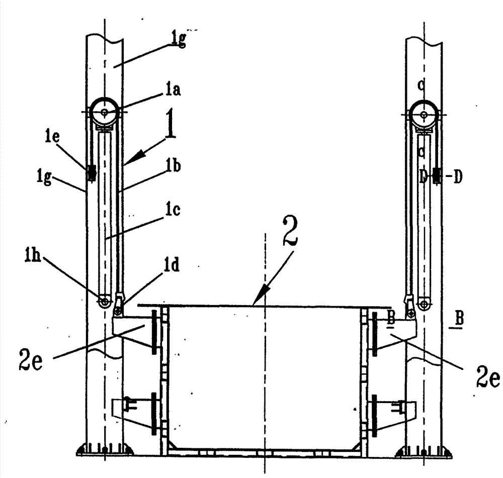 Lifting device used on rubbish compression machine (station)