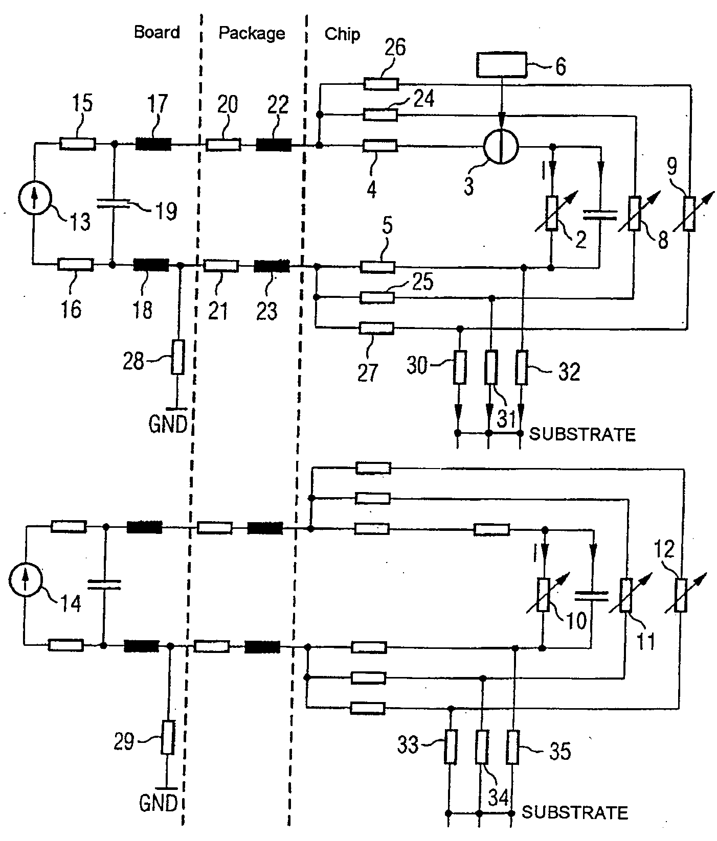 Circuit arrangement and method for reducing crosstalk