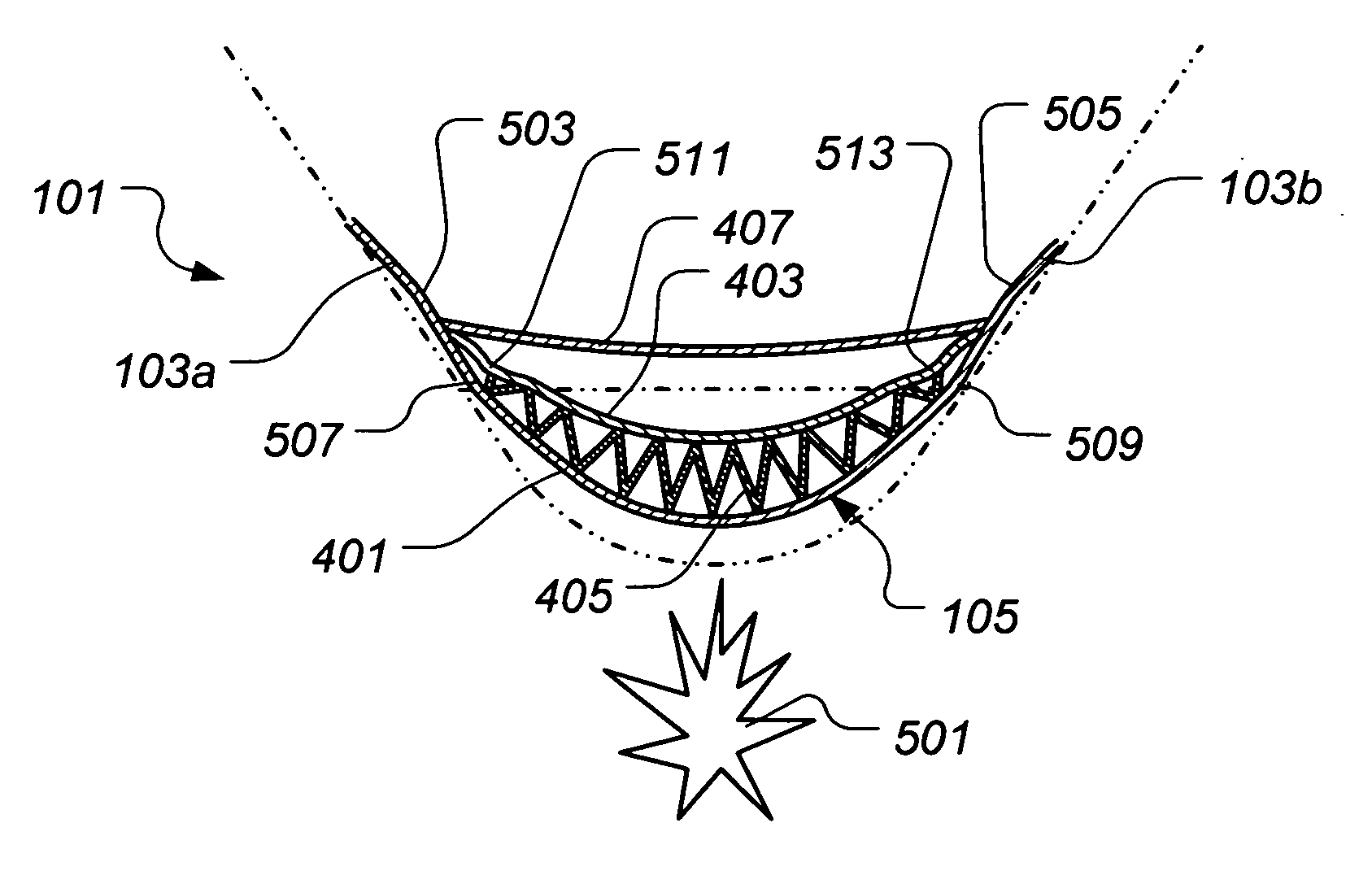 Apparatus for inhibiting effects of an explosive blast