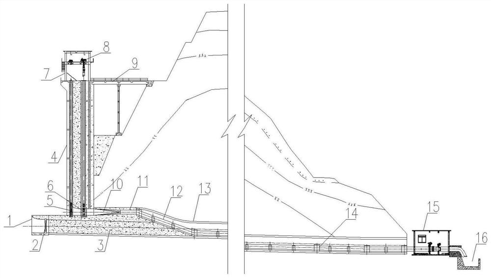 Structure for emptying and water taking by utilizing diversion tunnel and control method