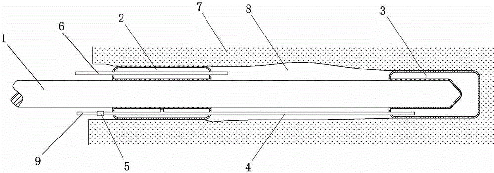 Bag type grouting anchoring device and anchoring method