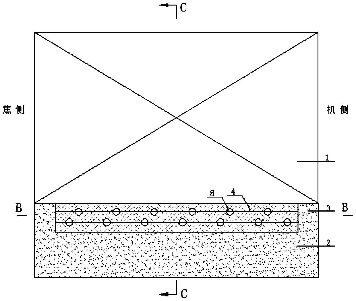 Novel heat insulation structure of coke oven foundation top plate