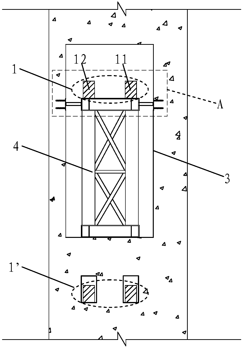 Jacking platform box girder support structure for super high-rise buildings and its construction method