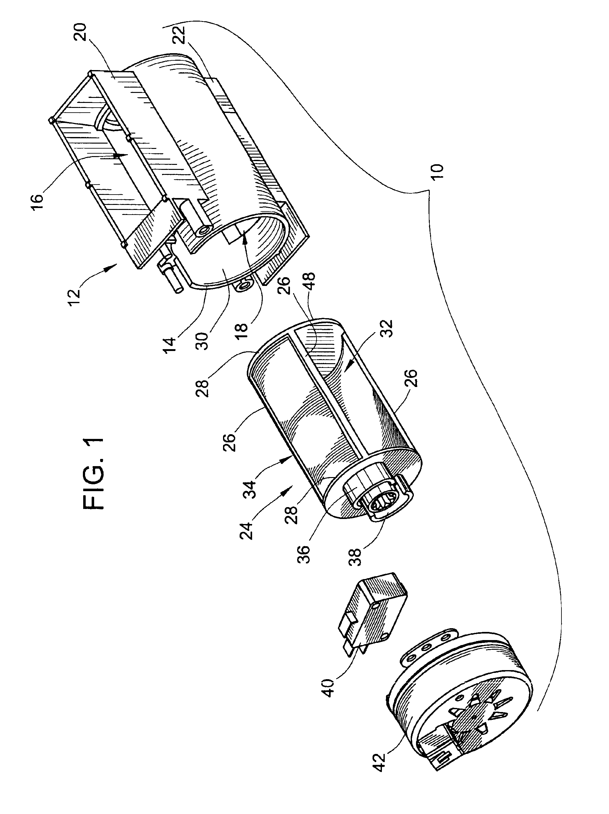 Flow-through rotary damper providing compartment selectivity for a multi-compartment refrigerator