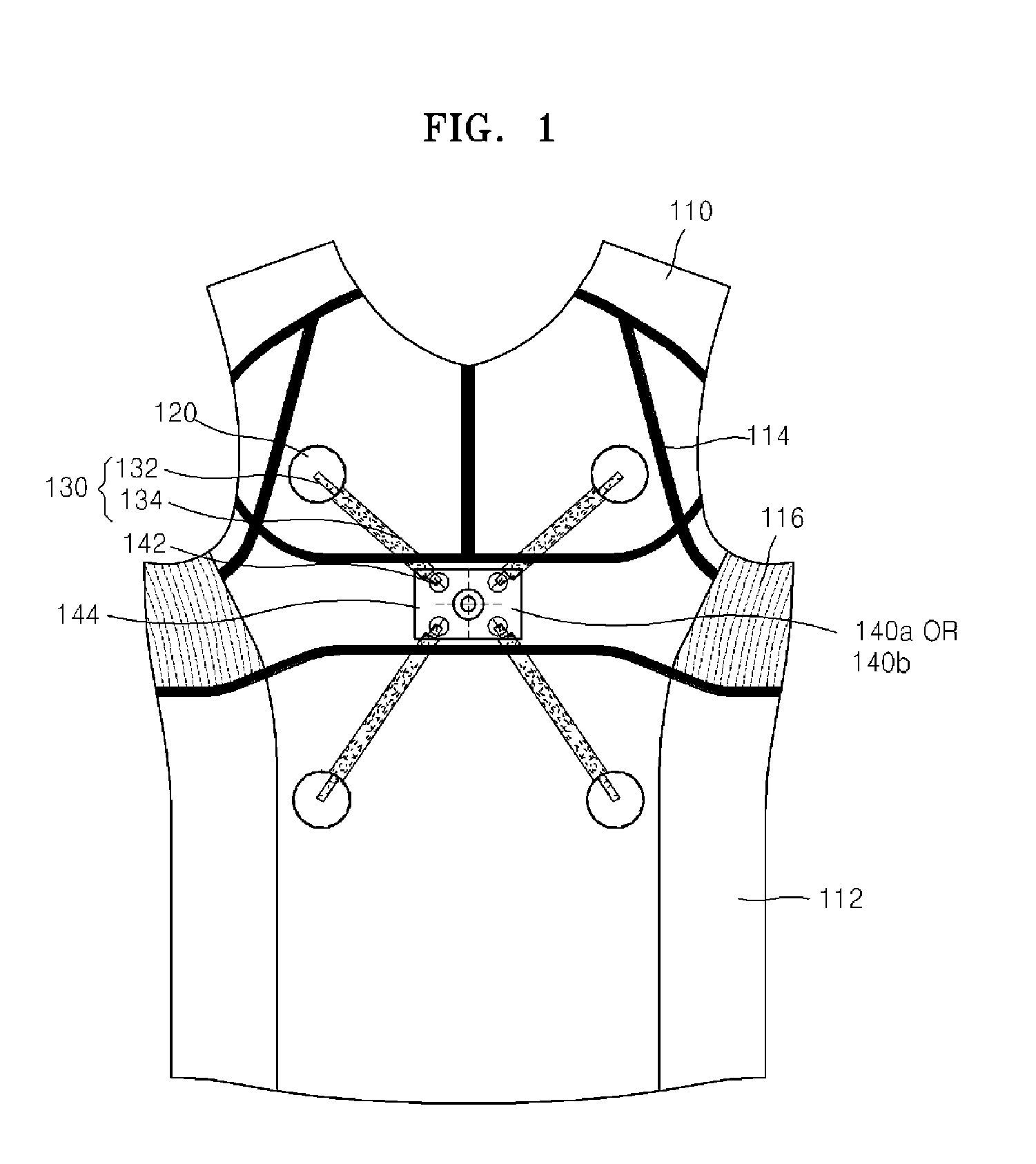 Garment for measuring physiological signal and system for processing physiological signal