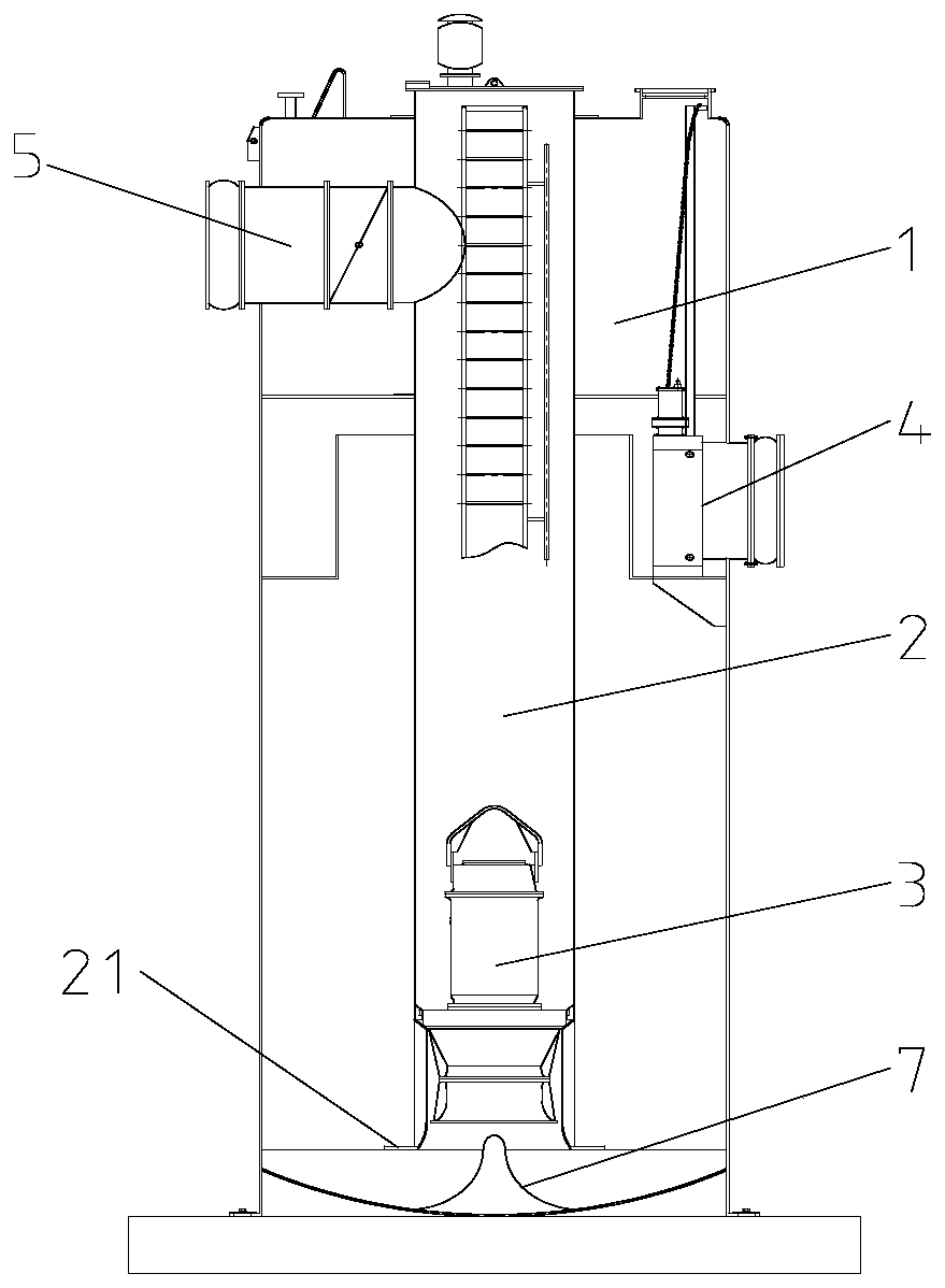 Prefabricated pump station and water flow stabilizing method suitable for prefabricated pump station