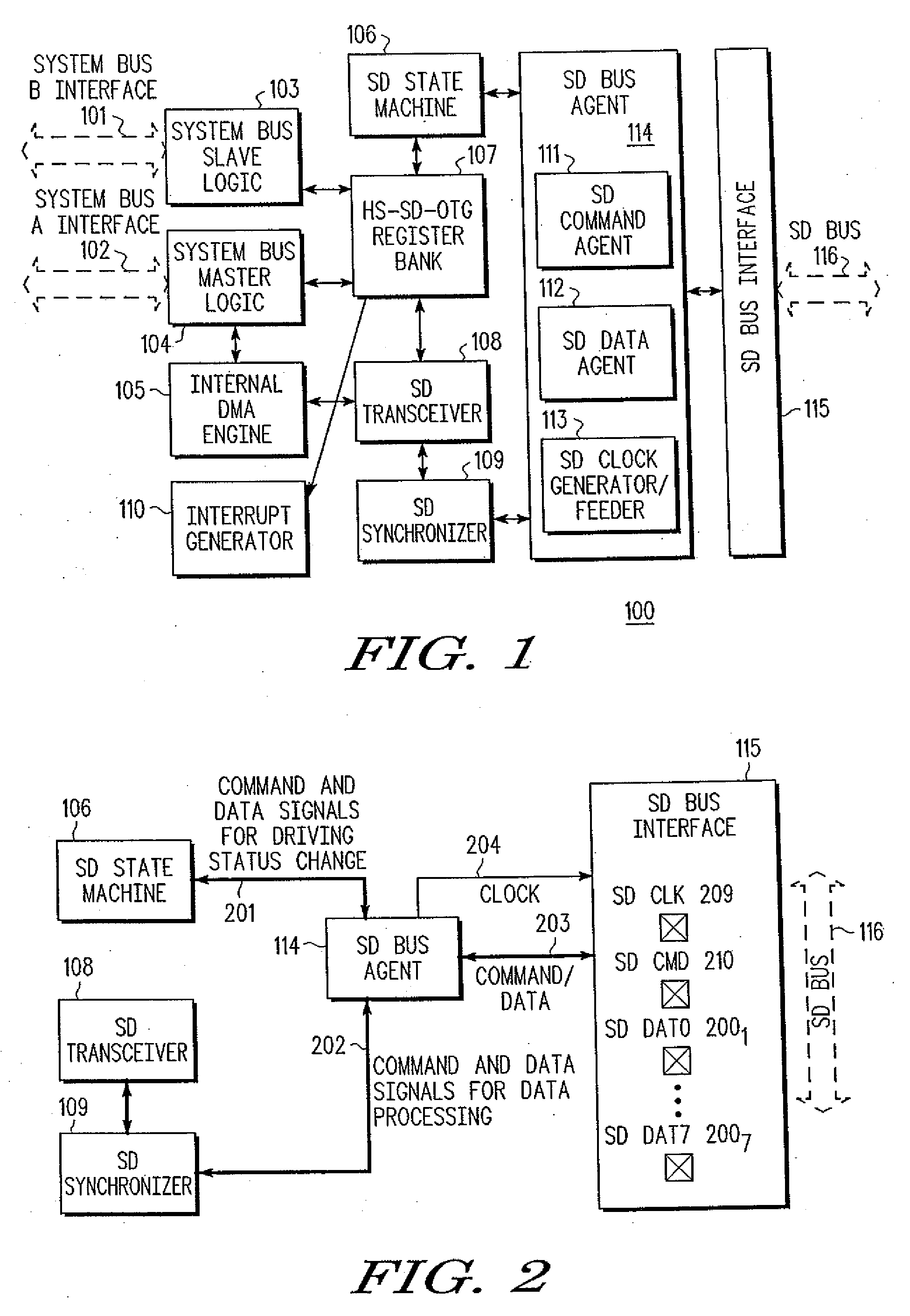 Application processor circuit incorporating both sd host and slave functions and electronic device including same