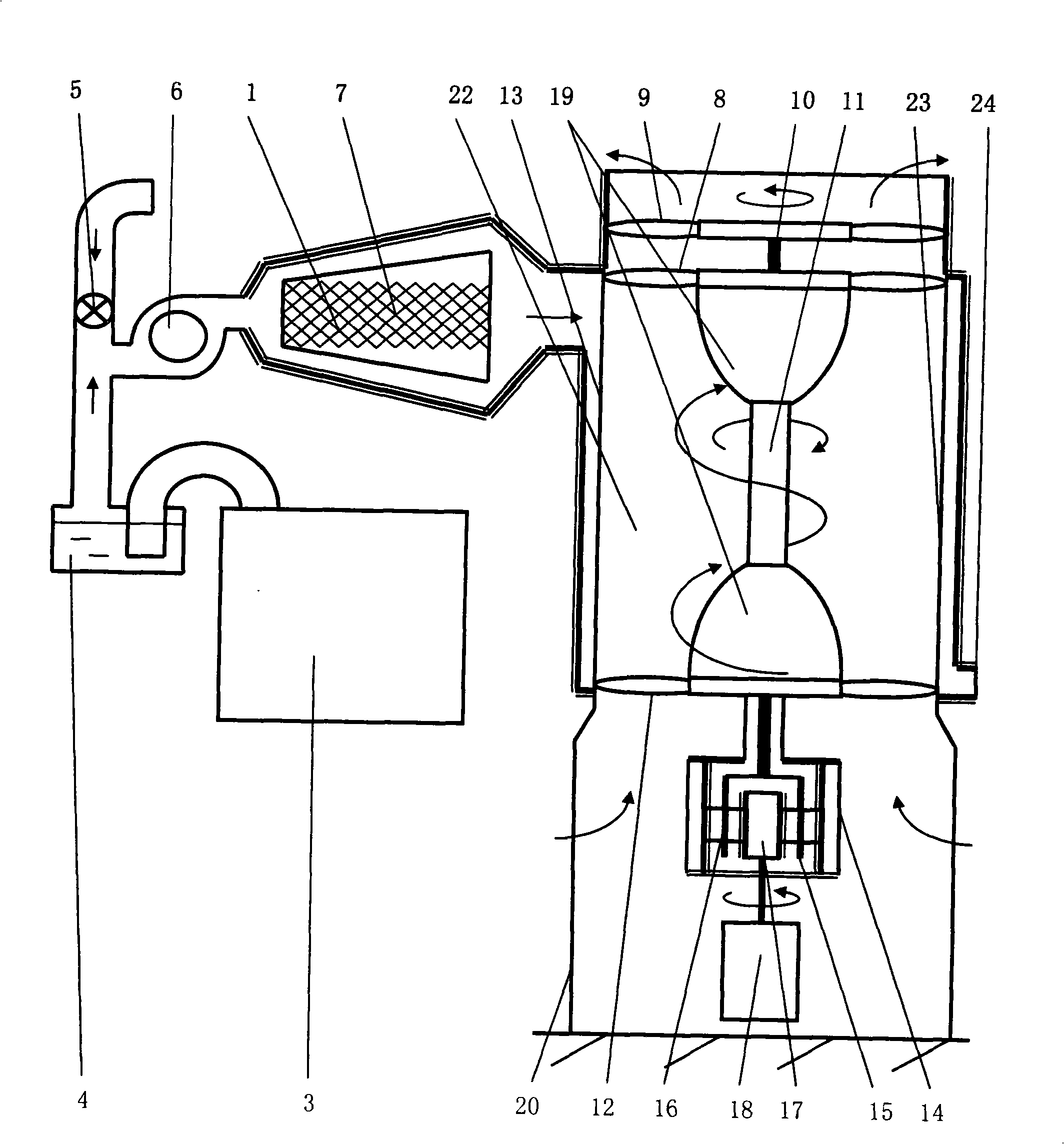 Yao type III low-grade gas externally heating type turbine engine