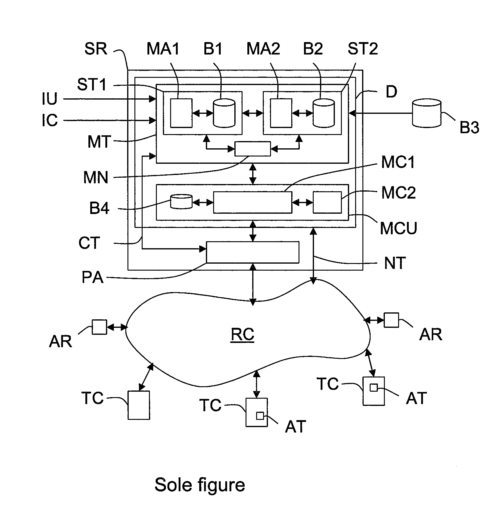 Device for the adaptive processing of application notifications intended for communication terminals connected to a transmission infrastructure
