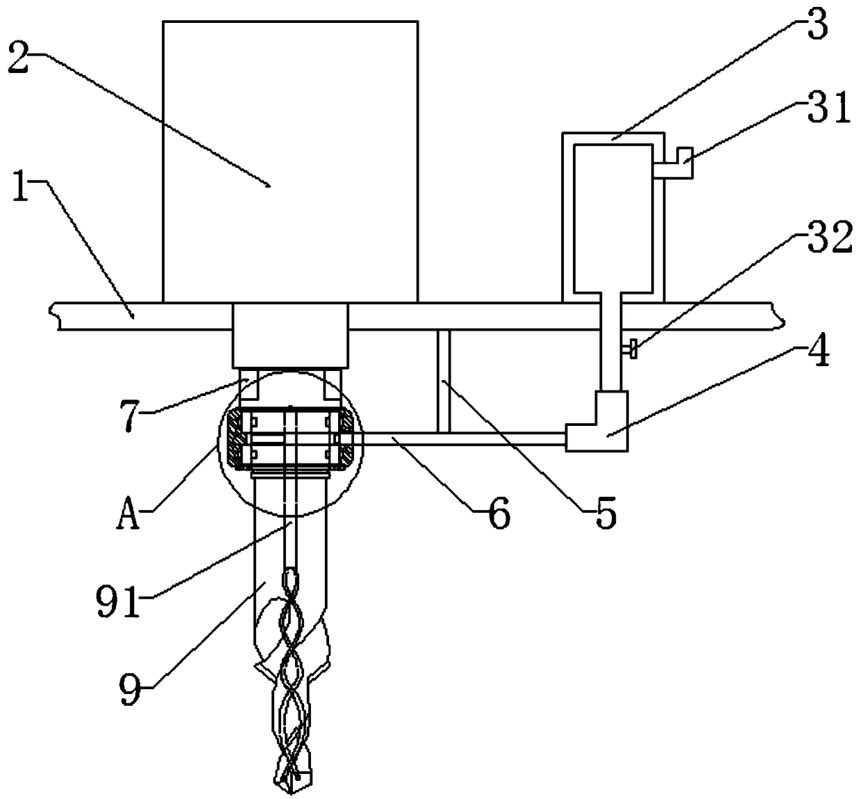 Inner cooling drilling, reaming and countersinking integrated tool and system comprising tool