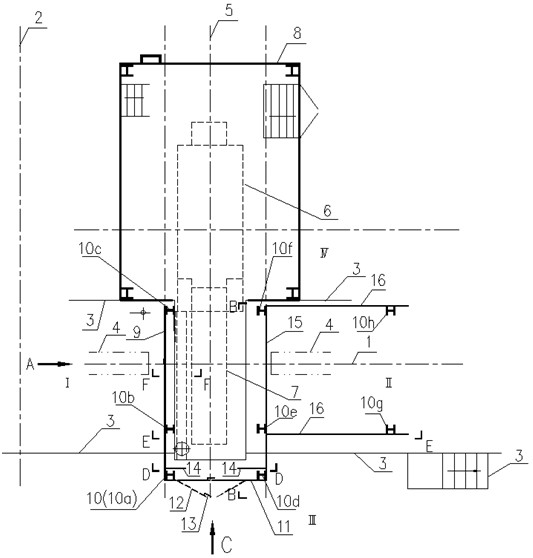 Online anti-collision and anti-radiation device for O-shaped rack