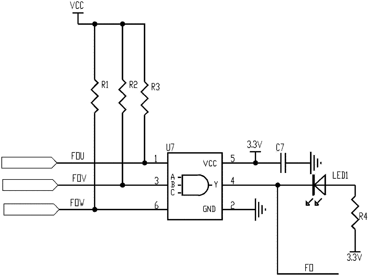 Overcurrent protection circuit of electric drive controller for electric vehicle