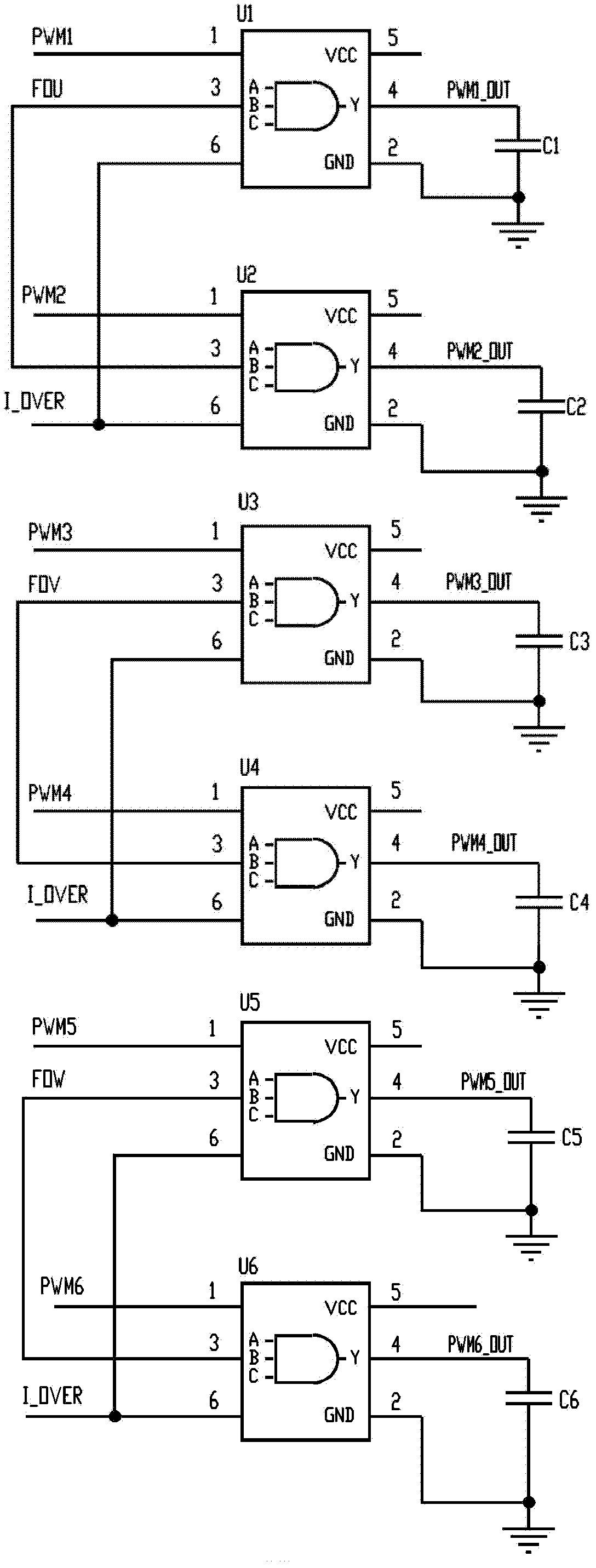 Overcurrent protection circuit of electric drive controller for electric vehicle