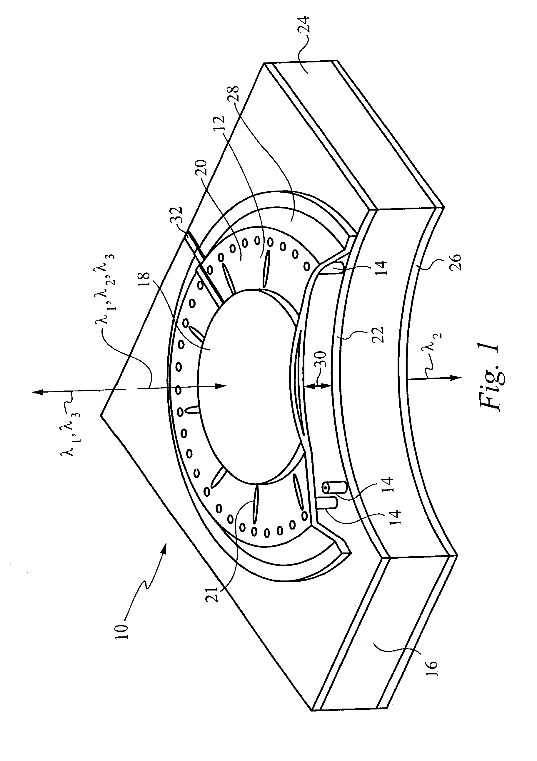 Fabry-Perot interferometer including membrane supported reflector