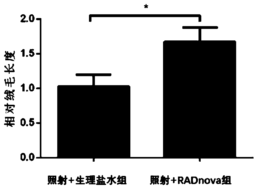 Application of compound in RADNOVA anti-radiation treatment