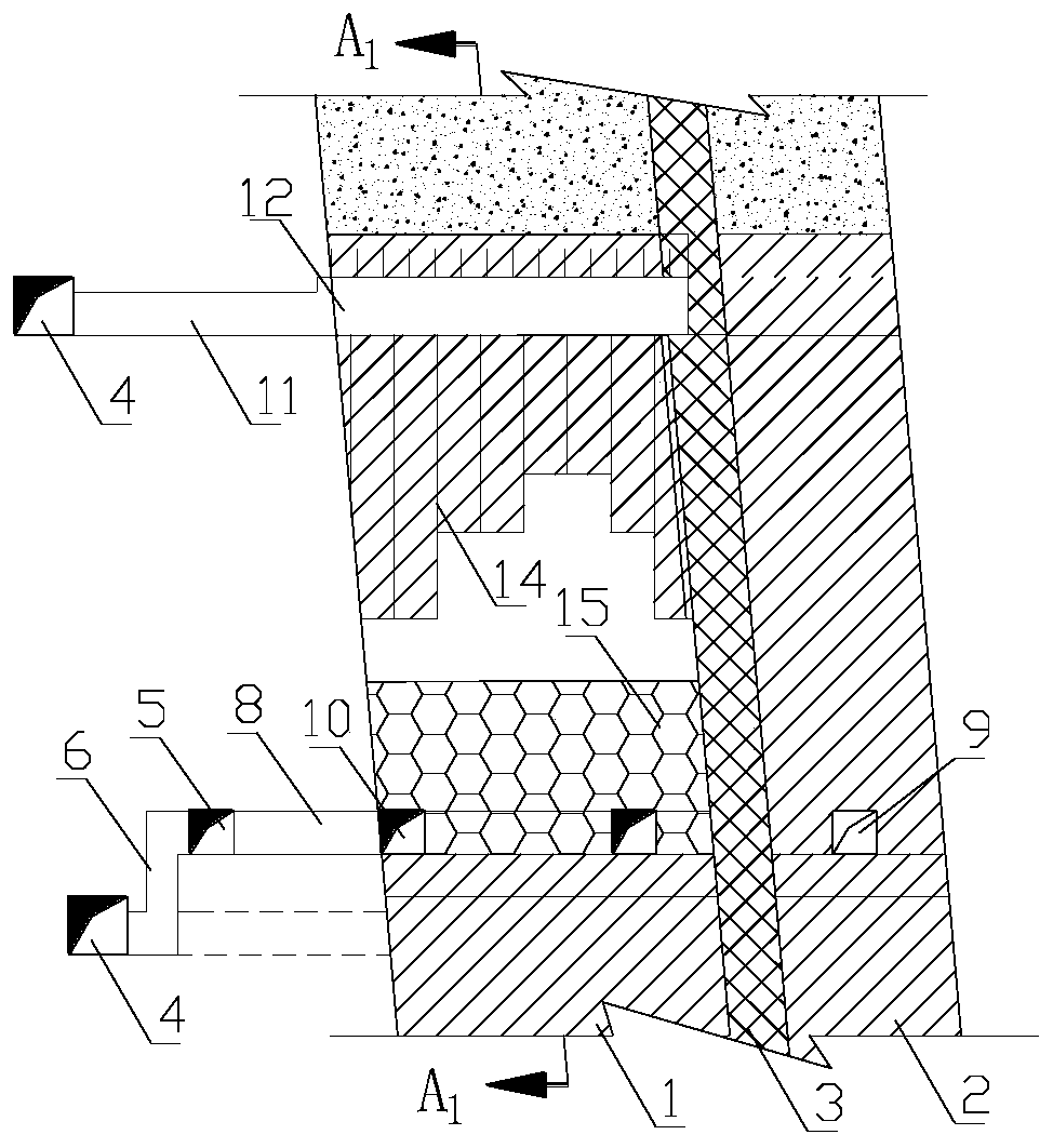 Safe and efficient mining method for steeply-inclined and two-layer ore body