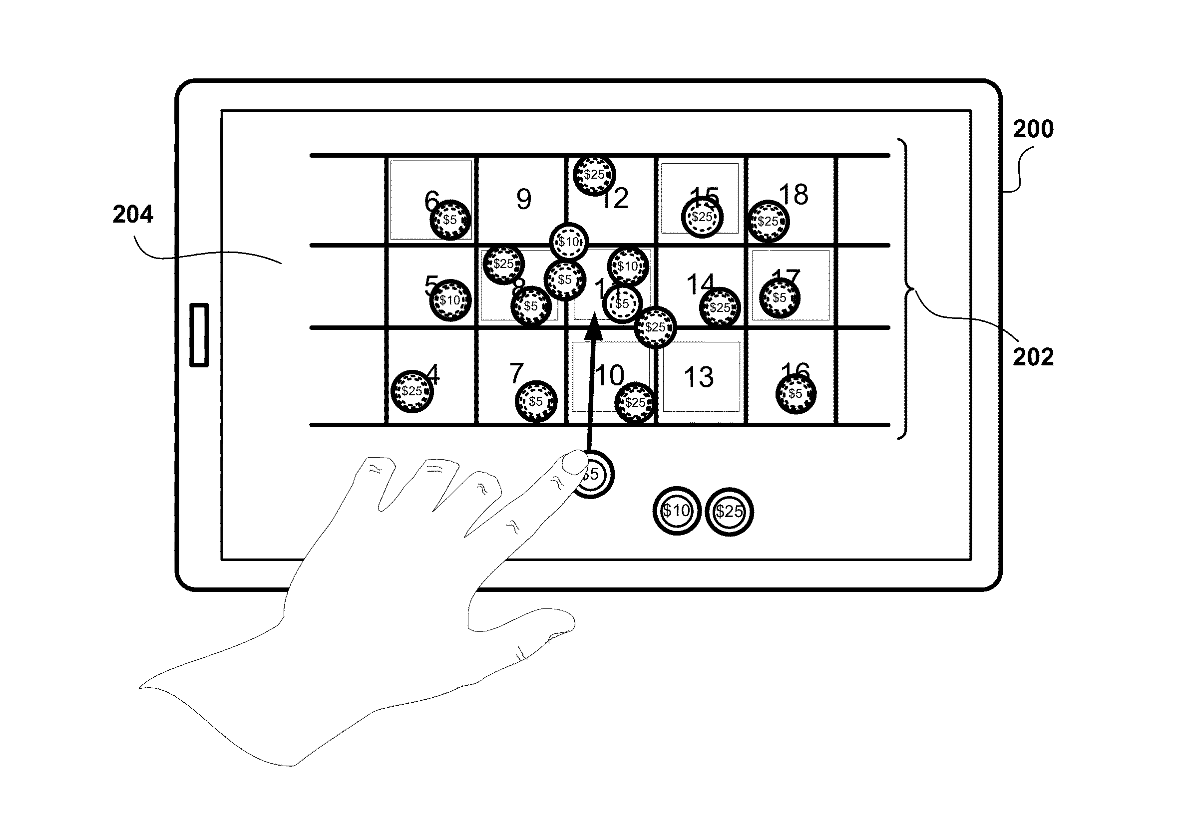 Methods and systems for magnifying selection windows in roulette games and accessing custom wagering profiles