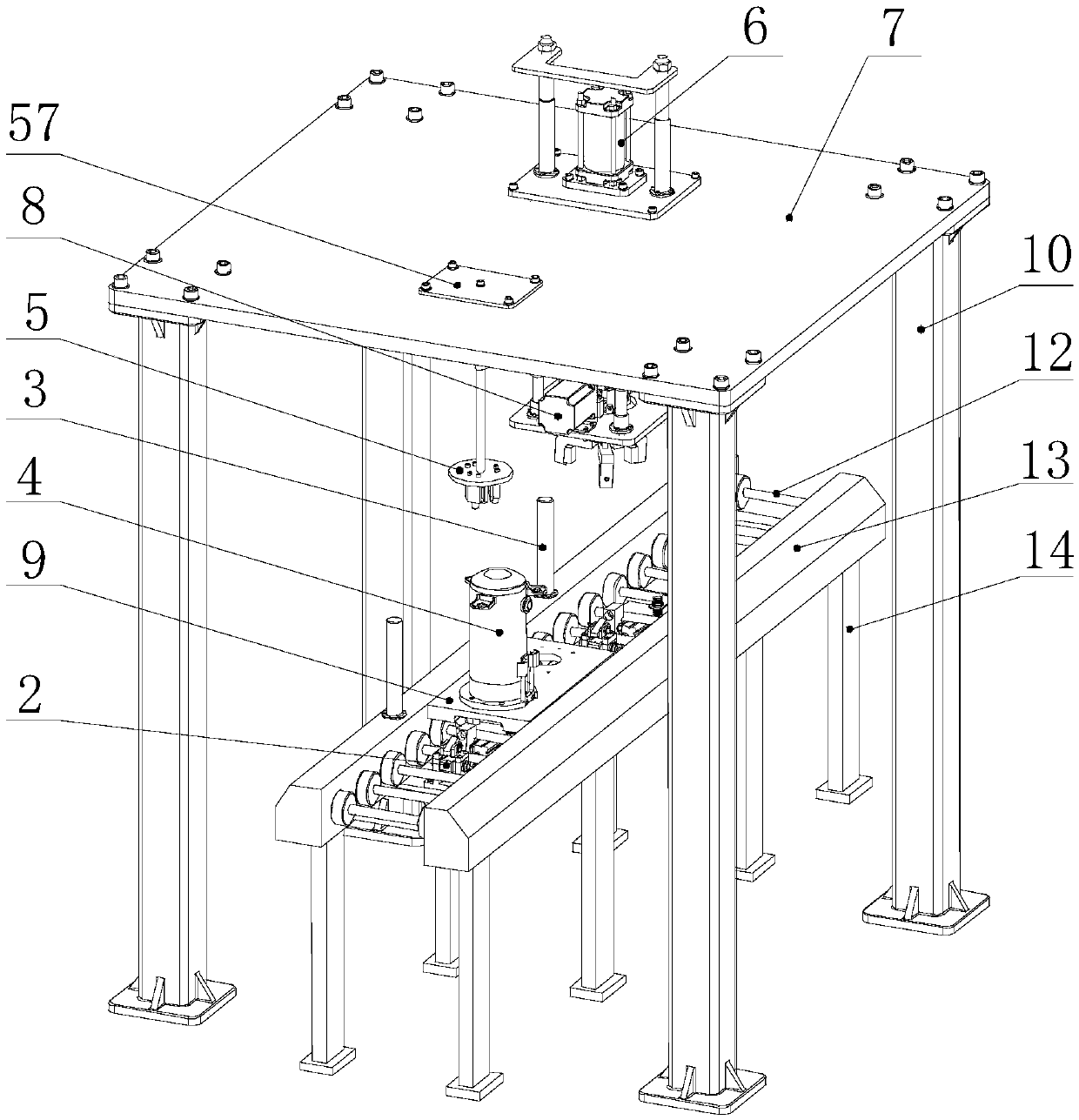 Compressor shell cover preassembled flatness detecting and adjusting mechanism