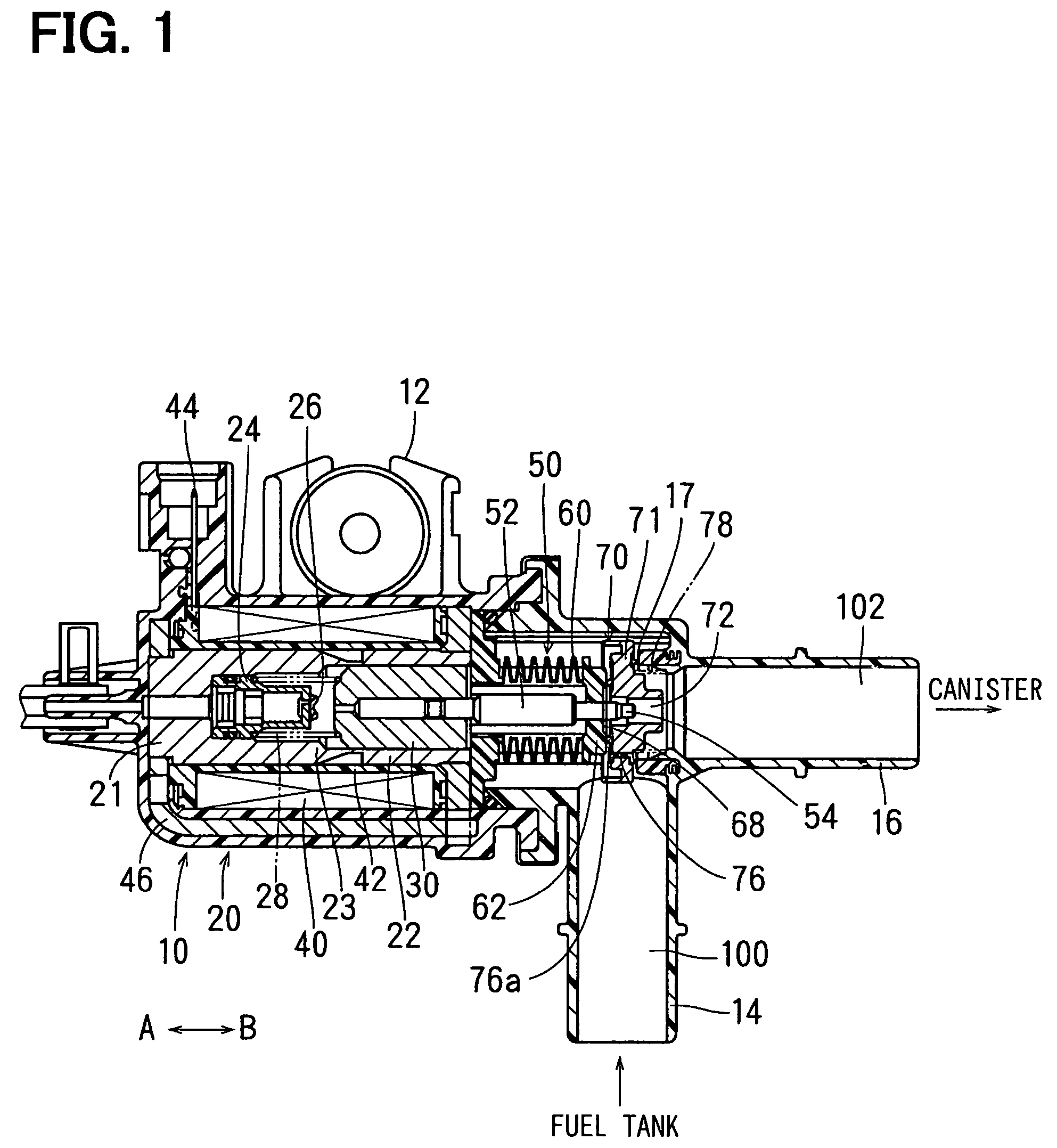 Electromagnetic valve and vapor fuel treating system applying the same