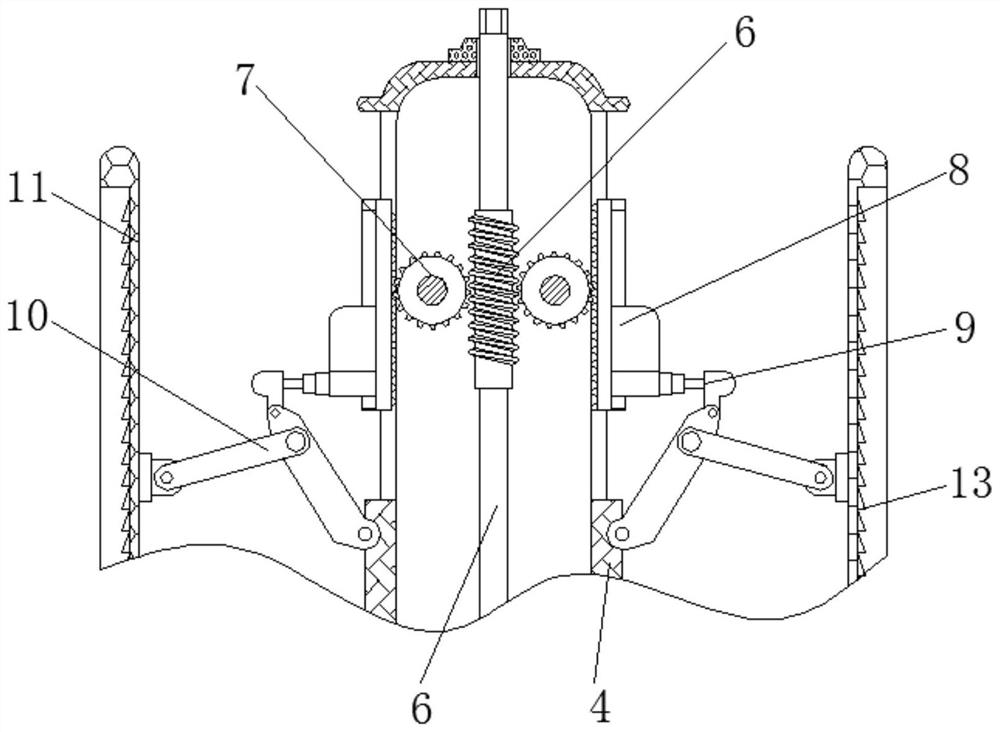 Length-adjustable automatic centering artificial fiber winding roller positioning device