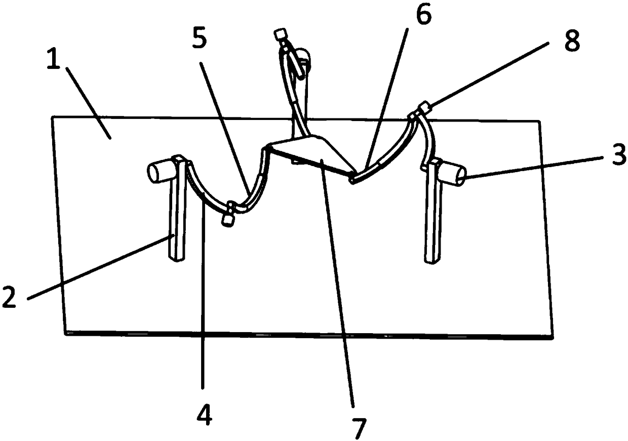 A three-branched six-degree-of-freedom parallel mechanism with arc-shaped moving pairs