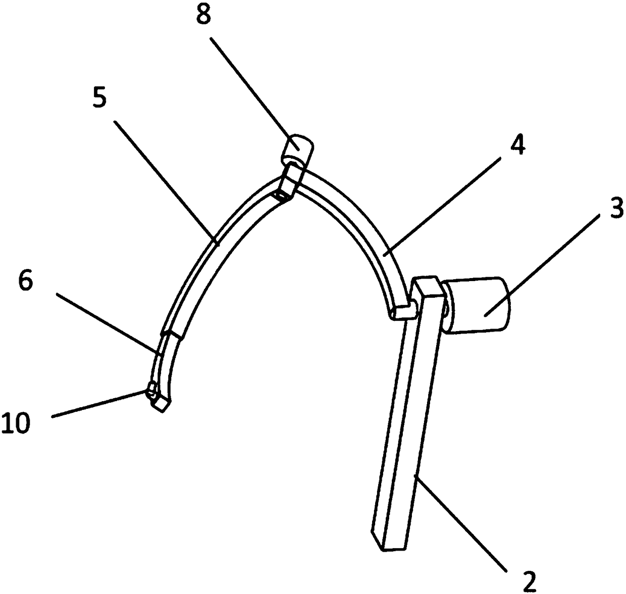 A three-branched six-degree-of-freedom parallel mechanism with arc-shaped moving pairs