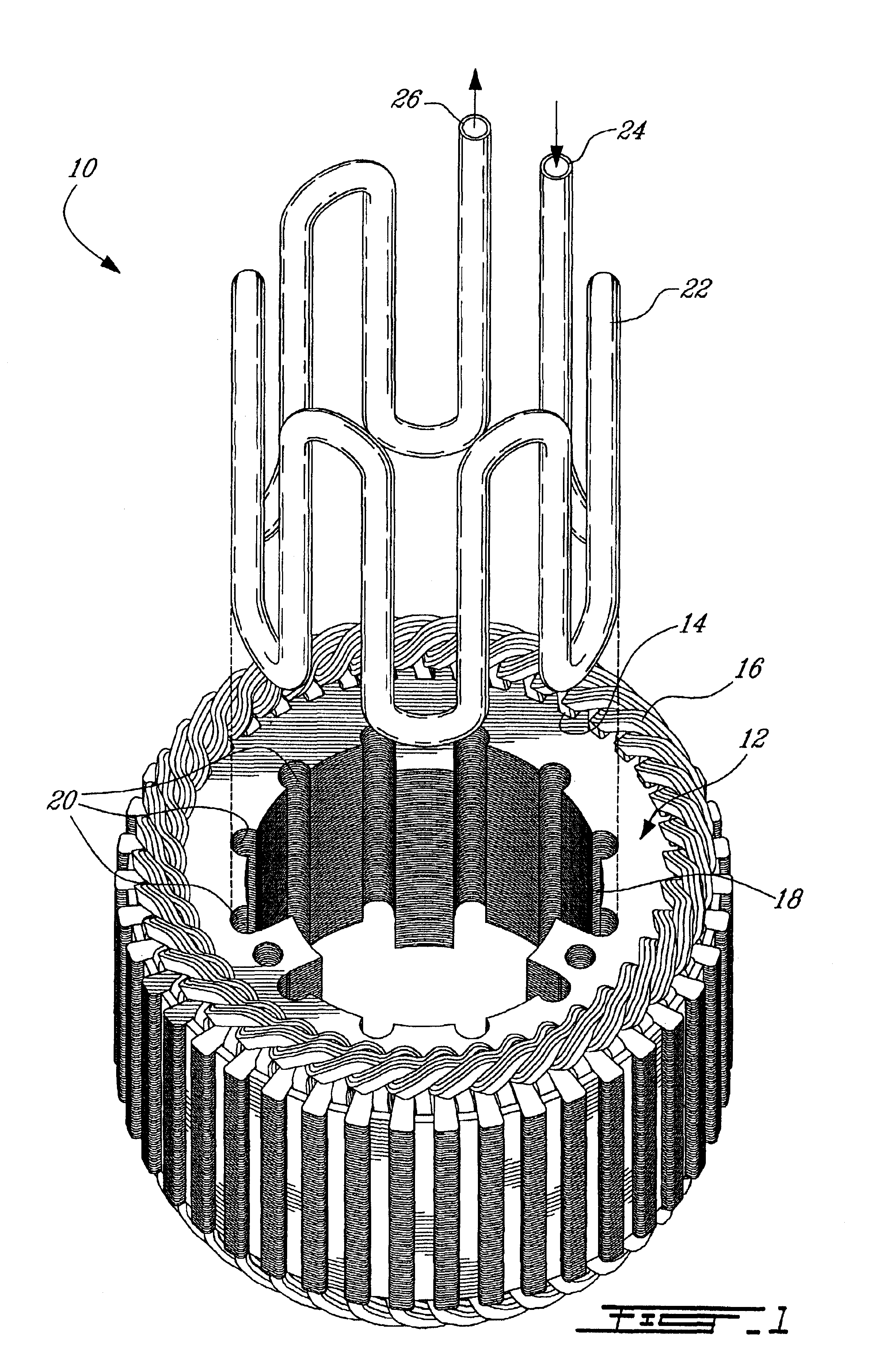 Liquid cooling arrangement for electric machines