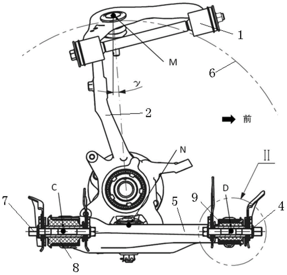 Structure for adjusting camber angle and caster angle of wheel of independent suspension