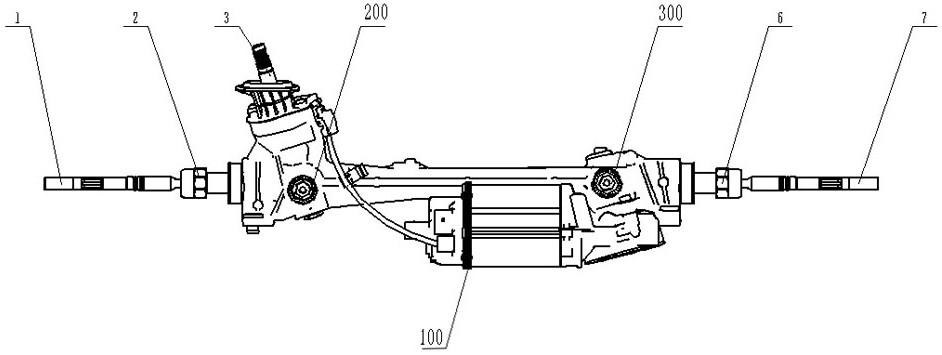 Double-gear type electric power steering gear and steering gear gap adjusting method