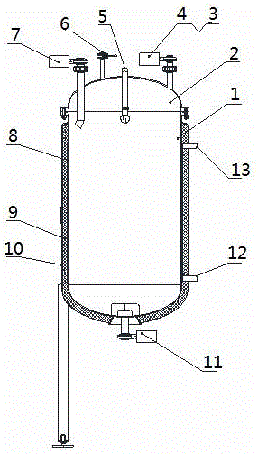 Lysozyme dimer sodium alginate solution preparation degassing and pressure conveying cylinder device capable of adjusting positive pressure and negative pressure automatically