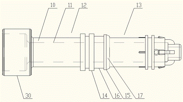 A spool of a three-position three-way valve