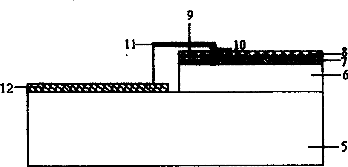 Indirect heating terminal type microwave power micro-mechanical sensor and preparation method thereof