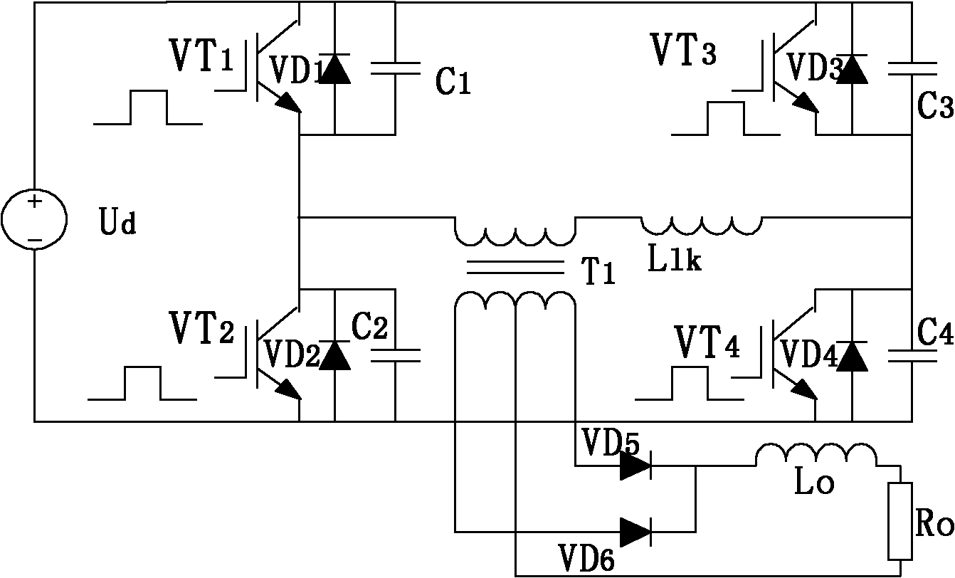 Real-time diagnostic method for open circuit fault of phase-shifted full bridge converter