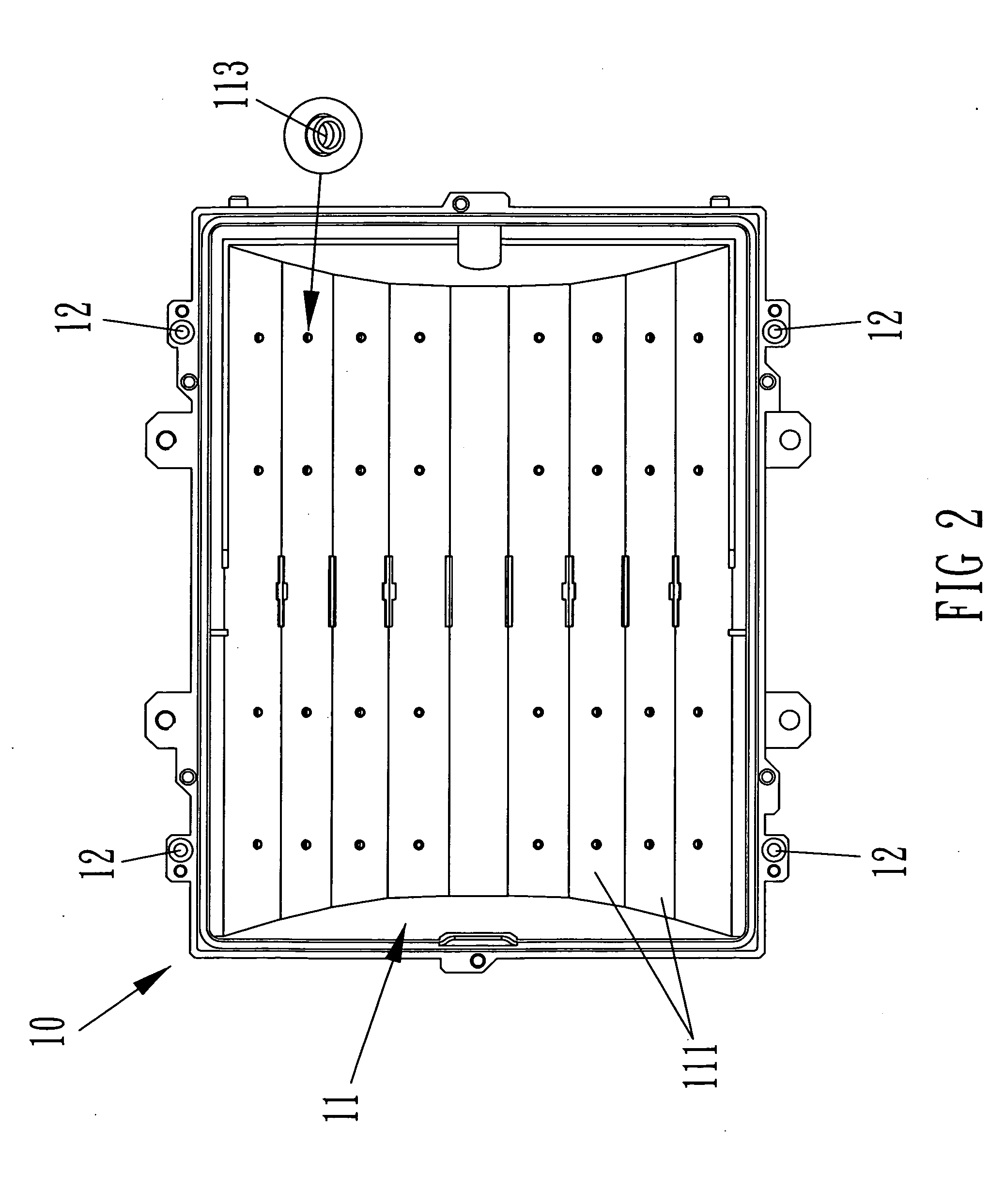 Light base structure of high-power LED street lamp