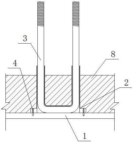 Construction process of reusable overhanging type steel fixing bolt and protecting sleeve