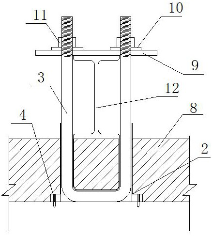 Construction process of reusable overhanging type steel fixing bolt and protecting sleeve