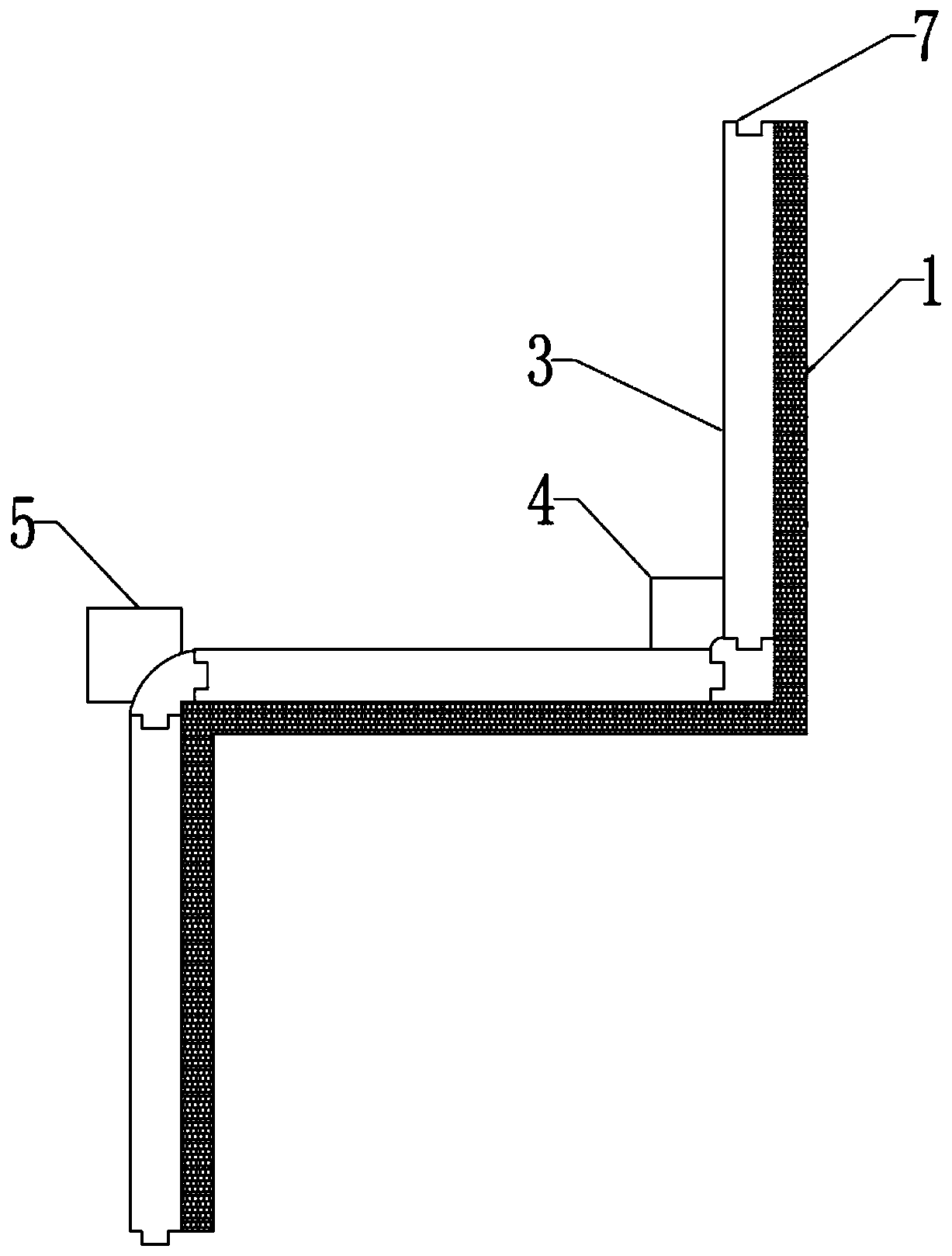 Assembly type skirting line internal and external corner closing-up mounting structure