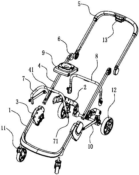 Folding frame of baby stroller