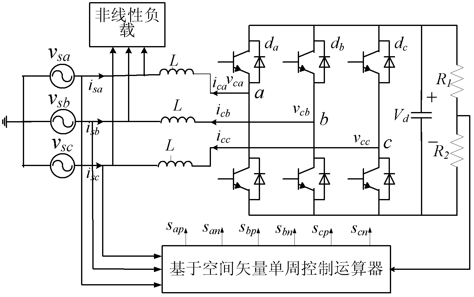 Improved space vector single period control method and device for active power filter