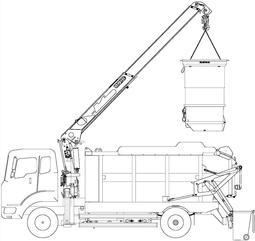 Bucket overturning and bucket stopping linkage mechanism for straight arm bucket hoisting vehicle
