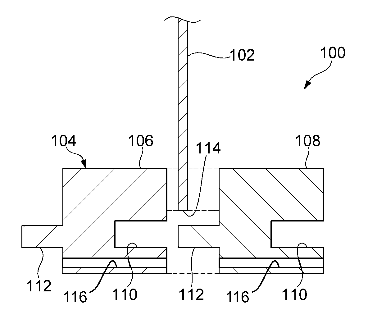 Battery cooling module foot profile design for a jointless conductive FIN/foot compressed interface connection
