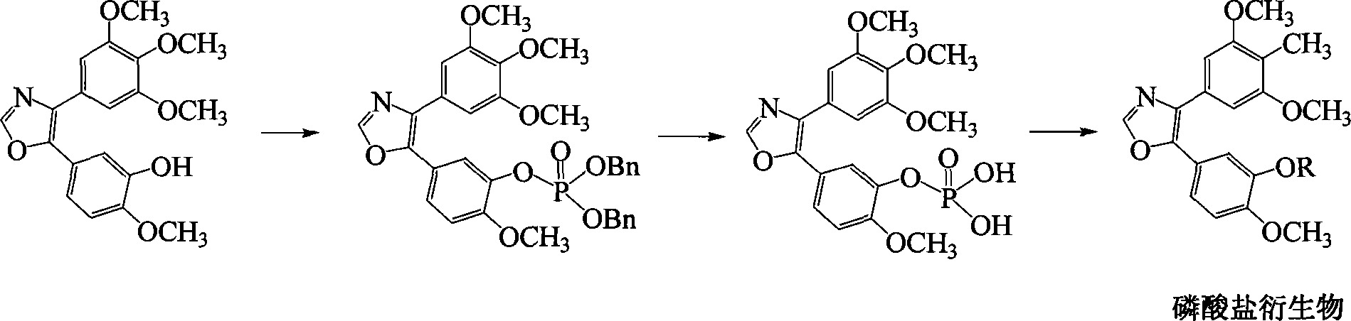 Phosphate derivative of oxazole compounds and preparation method thereof