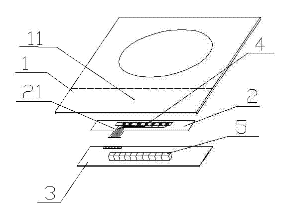 Induction cooker touch-controlled displaying device and controlling method thereof