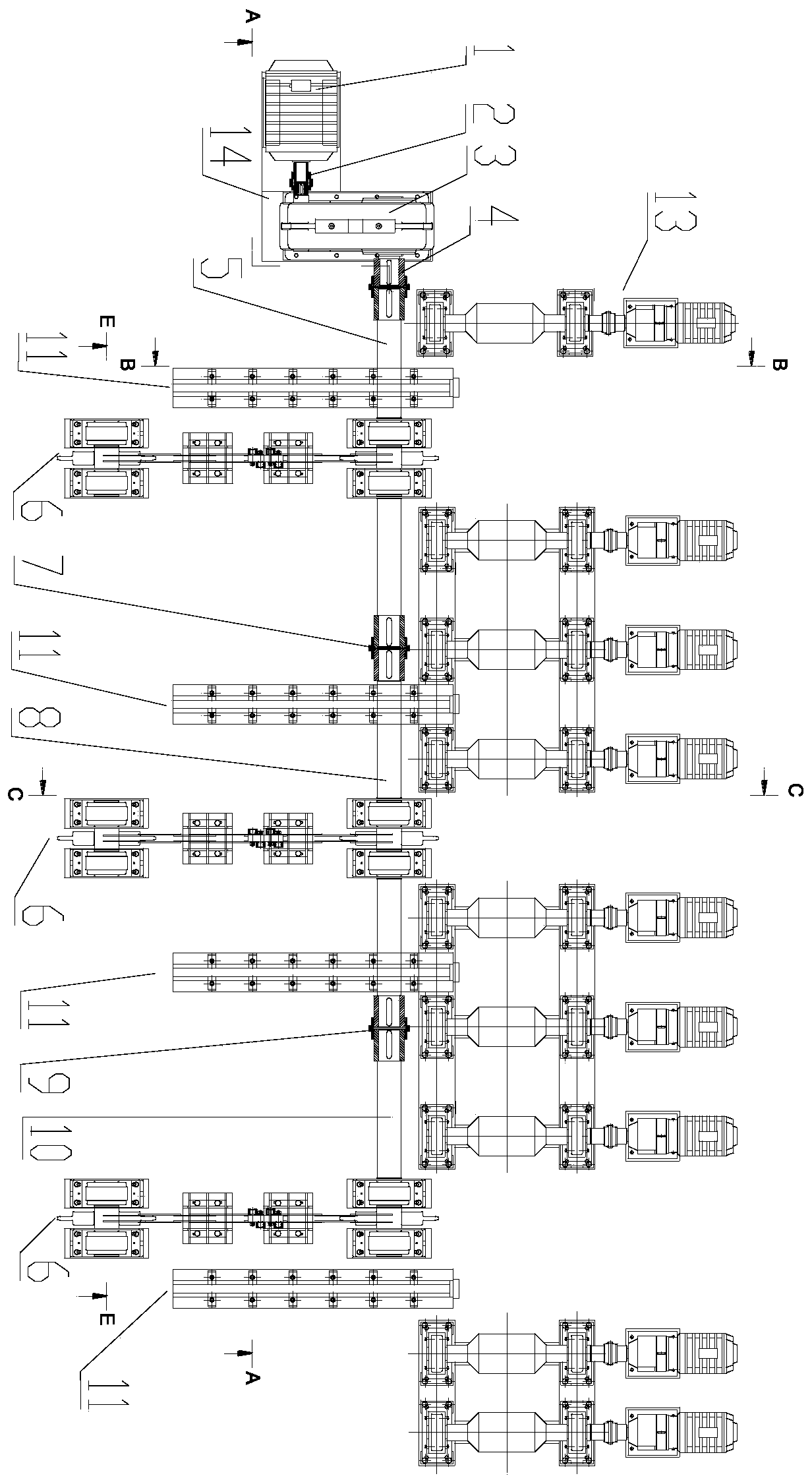 Steel billet feeding device in cutting area